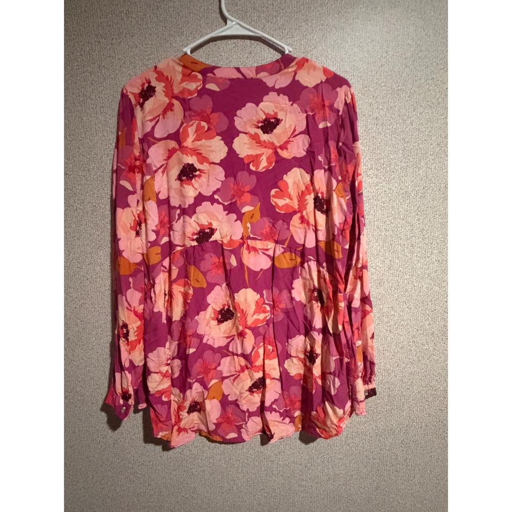 DR2 by Daniel Rainn Womens XL Pink Orange Floral Long Sleeve Blouse ZDR14064RY7 - Picture 6 of 7